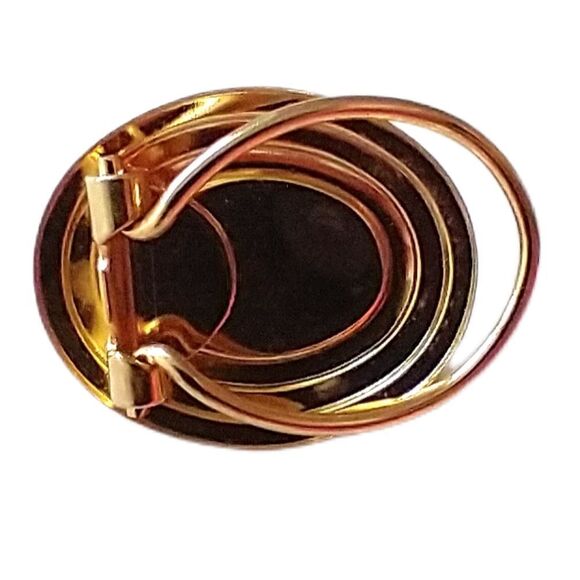 Vintage Scarf Clip Pin Black Acrylic Stone Gold Tone 80s 90s Retro MCM - Picture 11 of 14